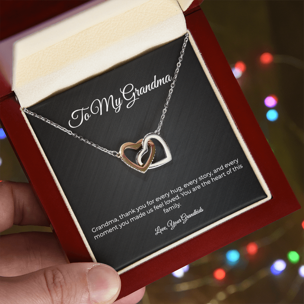 To My Grandma | Interlocking Hearts Necklace - A Gift From Your Grandkids