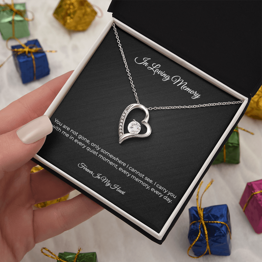 In Loving Memory | Forever Love Memorial Necklace - Sympathy Remembrance Keepsake