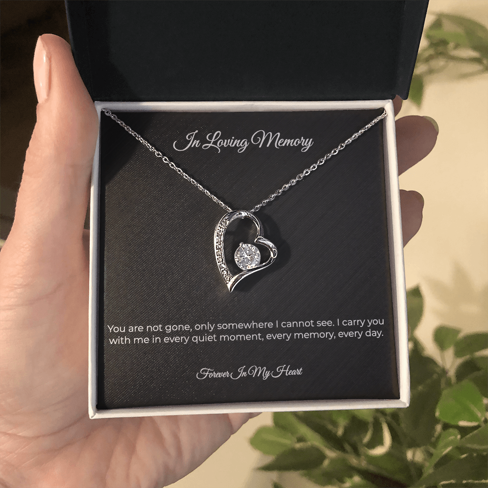 In Loving Memory | Forever Love Memorial Necklace - Sympathy Remembrance Keepsake