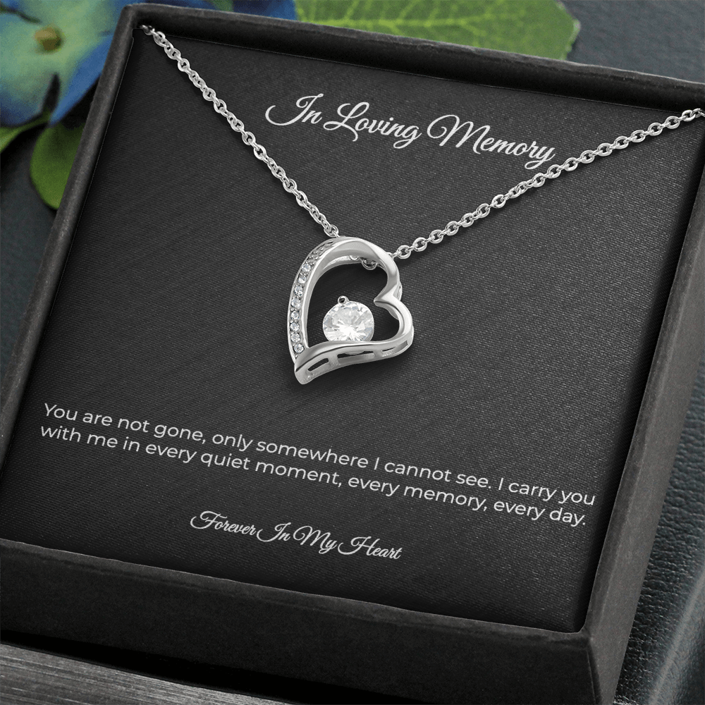 In Loving Memory | Forever Love Memorial Necklace - Sympathy Remembrance Keepsake