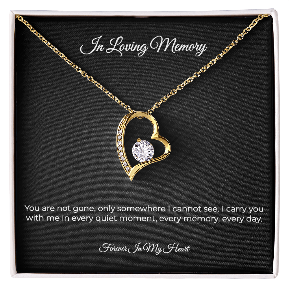 In Loving Memory | Forever Love Memorial Necklace - Sympathy Remembrance Keepsake