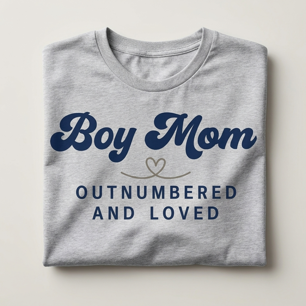 Boy Mom | Outnumbered And Loved T-Shirt