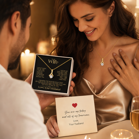 To My Wife | Gold Ribbon Necklace — A Gift For The Love of My Life